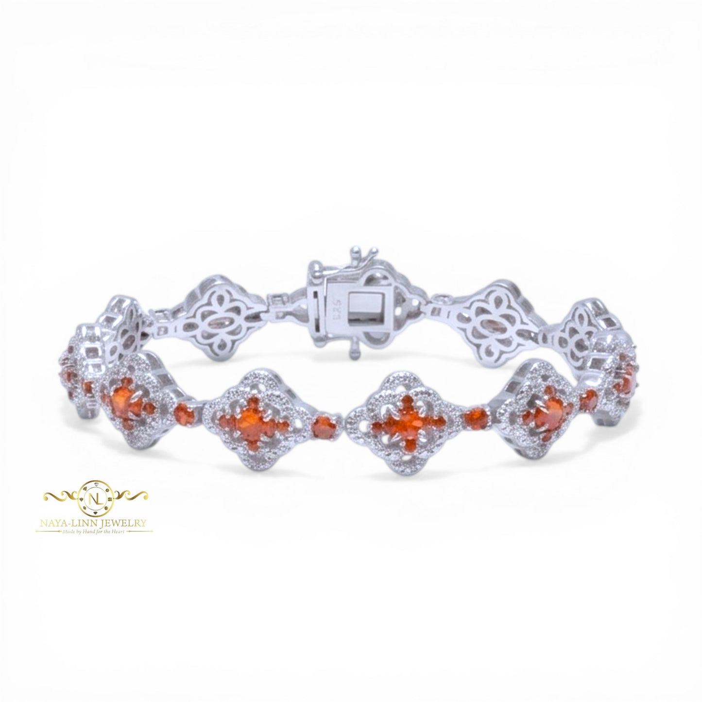 Madison Bracelet | Oval Shaped Diamond Simulant | Rhodium Over 925 Sterling Silver By Naya-Linn Jewelry