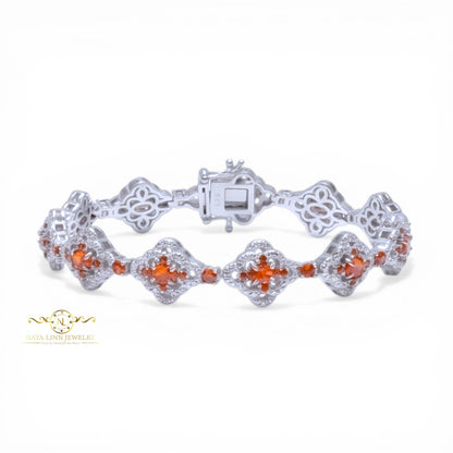 Madison Bracelet | Oval Shaped Diamond Simulant | Rhodium Over 925 Sterling Silver By Naya-Linn Jewelry