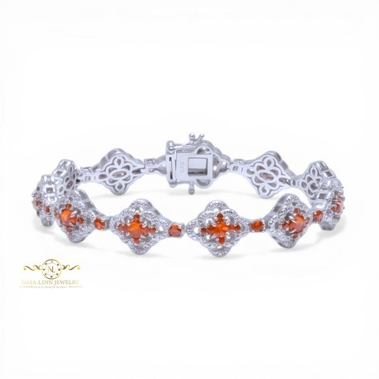 Madison Bracelet | Oval Shaped Diamond Simulant | Rhodium Over 925 Sterling Silver By Naya-Linn Jewelry