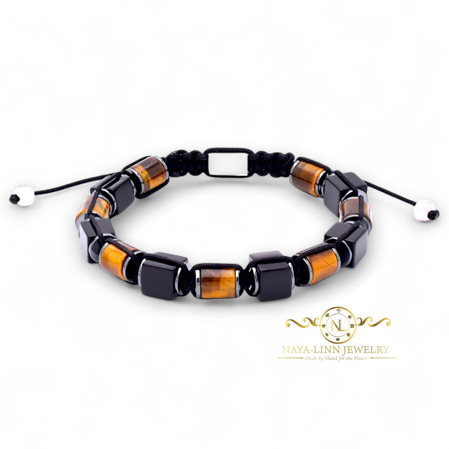 Massimo Men’s Bracelet – Triple Protection Macrame Bracelet (Lapis Lazuli, Tiger’s Eye, Hematite & More)