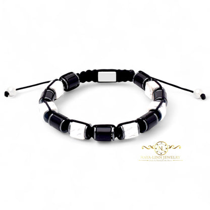 Massimo Men’s Bracelet – Triple Protection Macrame Bracelet (Lapis Lazuli, Tiger’s Eye, Hematite & More)