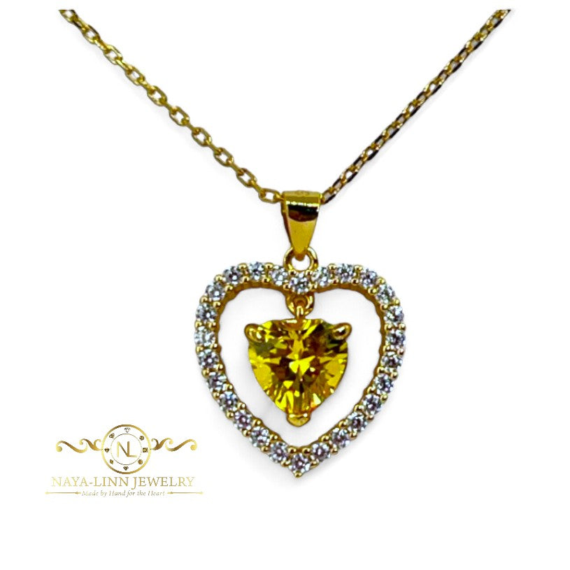 Melody Floating Heart Necklace | 18K Gold Vermeil Over Sterling Silver By Naya-Linn Jewelry