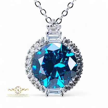 Millie Necklace | Round Gemstones | Rhodium Over Sterling Silver | 925 Sterling Silver