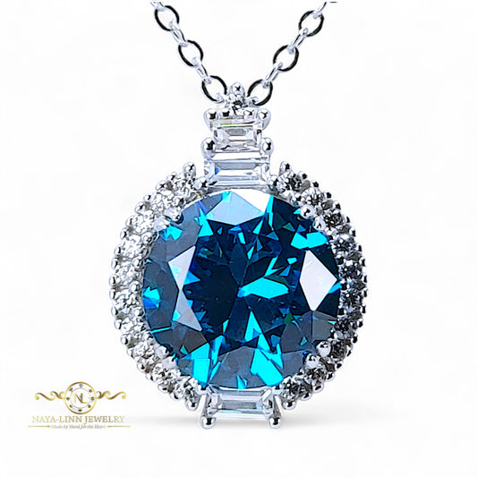 Millie Necklace | Round Gemstones | Rhodium Over Sterling Silver | 925 Sterling Silver