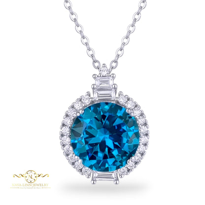 Millie Necklace | Round Cut Diamond Simulants | CZ | Rhodium Over Sterling Silver | 925 Sterling Silver