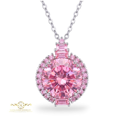 Millie Necklace | Round Cut Diamond Simulants | CZ | Rhodium Over Sterling Silver | 925 Sterling Silver
