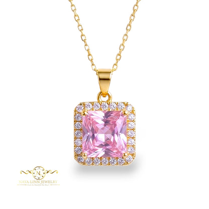 Nora Necklace Diamond Simulants | 18K Gold Vermeil | 925 Sterling Silver By Naya-Linn Jewelry
