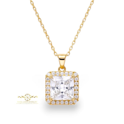 Nora Necklace Diamond Simulants | 18K Gold Vermeil | 925 Sterling Silver By Naya-Linn Jewelry