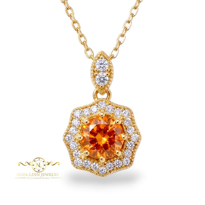 Octavia Moissanite Necklace | 18K Gold Vermeil Jewelry | Sterling Silver | Main Stone with GRA Certificate By Naya-Linn Jewelry