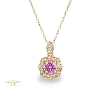 Octavia Moissanite Necklace | 18K Gold Vermeil Jewelry | Sterling Silver | Main Stone with GRA Certificate By Naya-Linn Jewelry