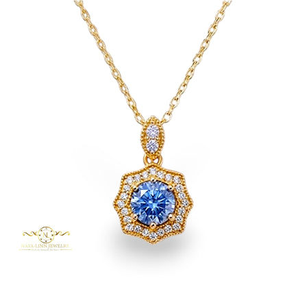 Octavia Moissanite Necklace | 18K Gold Vermeil Jewelry | Sterling Silver | Main Stone with GRA Certificate By Naya-Linn Jewelry