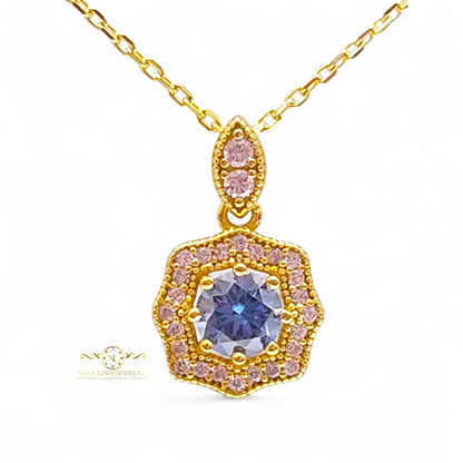 Octavia Moissanite Necklace | 18K Gold Vermeil Jewelry | Sterling Silver | Main Stone with GRA Certificate By Naya-Linn Jewelry