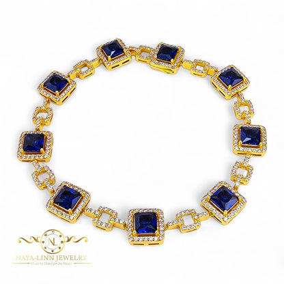 Princess Bracelet | 18K Gold Vermeil Over 925 Sterling Silver | Cubic Zirconia | 6MM | Fine Jewelry | Diamond Simulants | Modern Jewelry