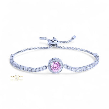 Reagan Bracelet | Moissanite Diamond Bangle | Adjustable Bracelet | 14K White Gold |925 Sterling | GRA Certificate By Naya-Linn Jewelry