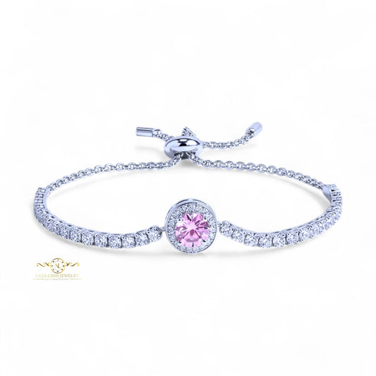 Reagan Bracelet | Moissanite Diamond Bangle | Adjustable Bracelet | 14K White Gold |925 Sterling | GRA Certificate By Naya-Linn Jewelry