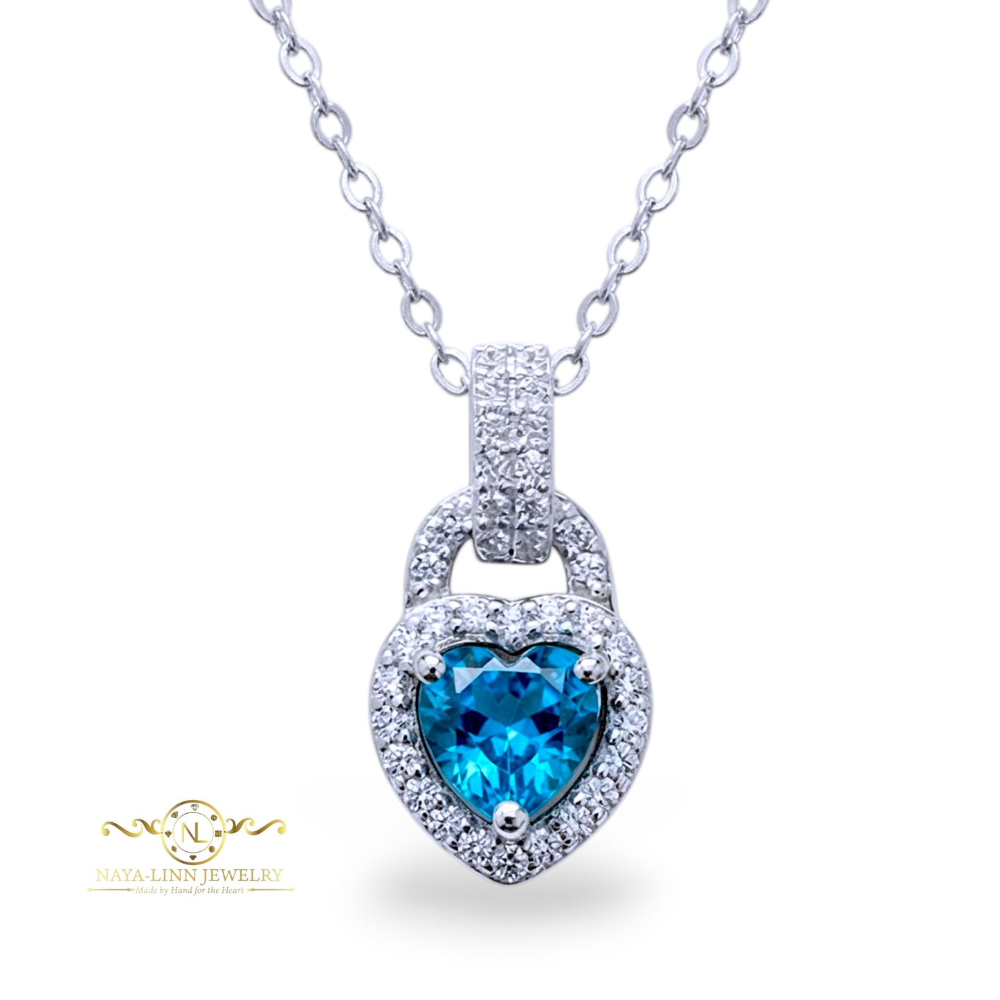 Sienna Necklace | Heart-Shaped Diamond Simulant | Rhodium Over Sterling Silver