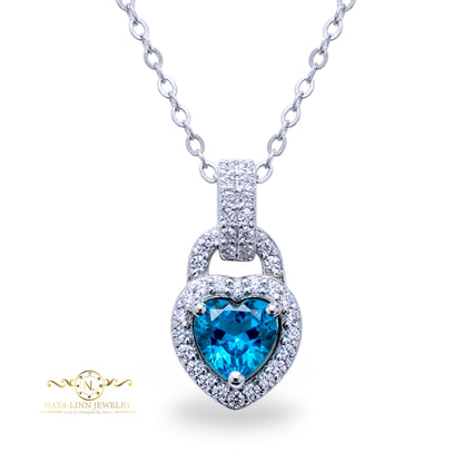 Sienna Necklace | Heart-Shaped Diamond Simulant | Rhodium Over Sterling Silver