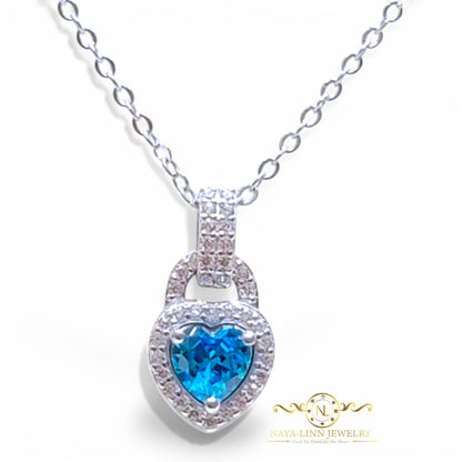 Sienna Necklace | Heart-Shaped Diamond Simulant | Rhodium Over Sterling Silver