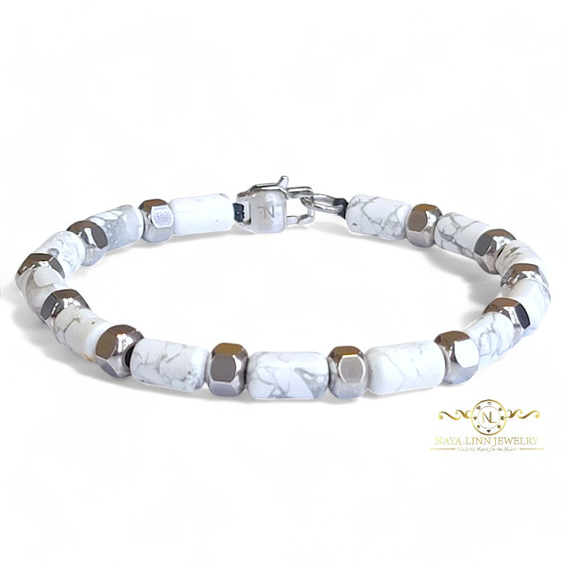 Hector 6x10MM Black Agate Men's Bracelet with Lobster Clasp