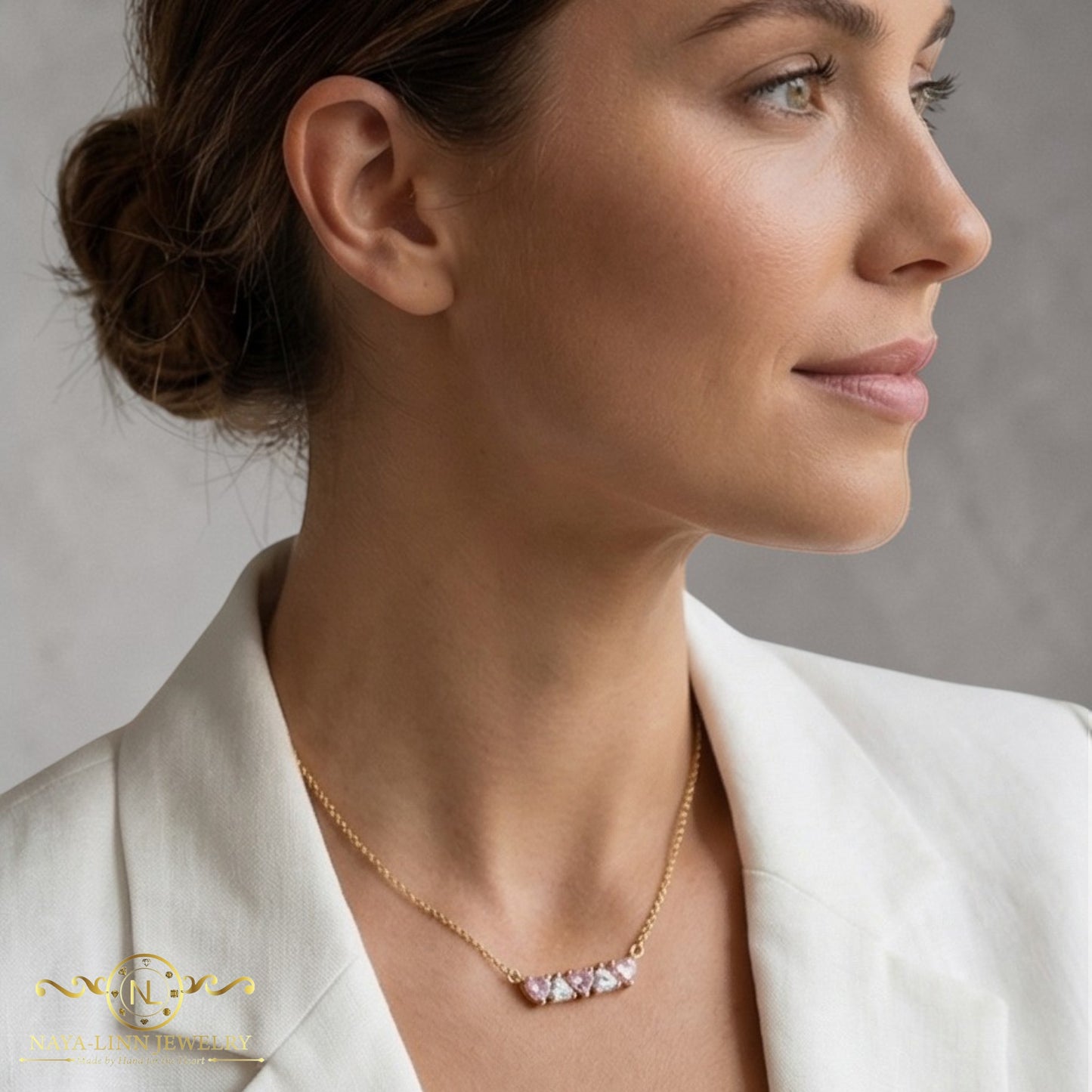 Skylar Heart Bar Necklace | Gift For Her | Elegant Jewelry | Gift For Christmas
