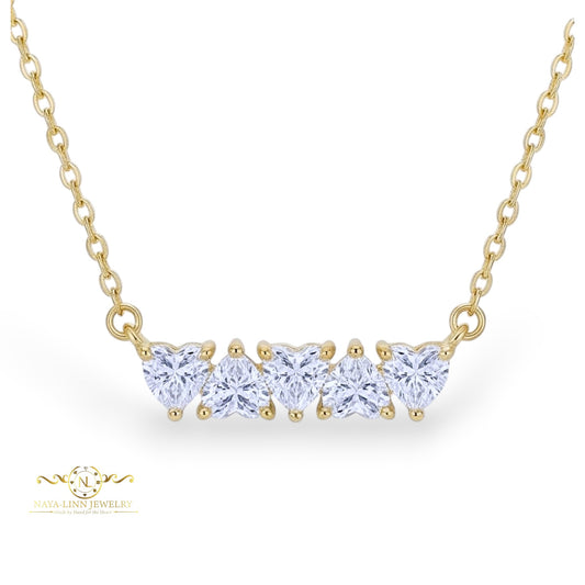 Skylar Heart Bar Necklace | Gift For Her | Elegant Jewelry | Gift For Christmas
