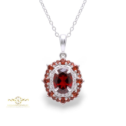Victoria Necklace | Rhodium Plated Over 925 Sterling Silver | 10x8MM Oval Cut Cubic Zirconia | Vintage Jewelry | 18 Inches