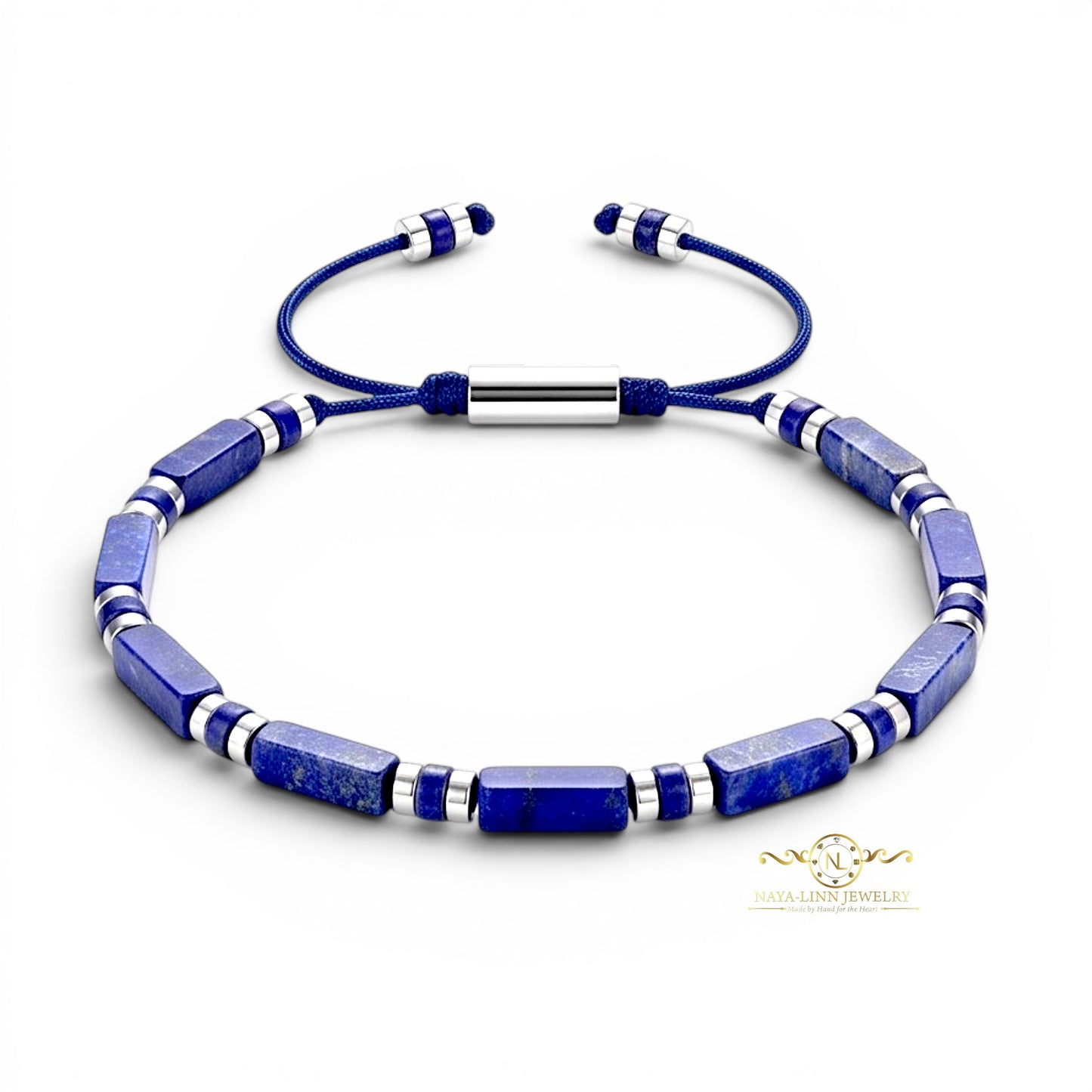 Xanthus Minimalist Men’s Bracelet with Tiger's Eye Rectangular Beads and Adjustable Rope