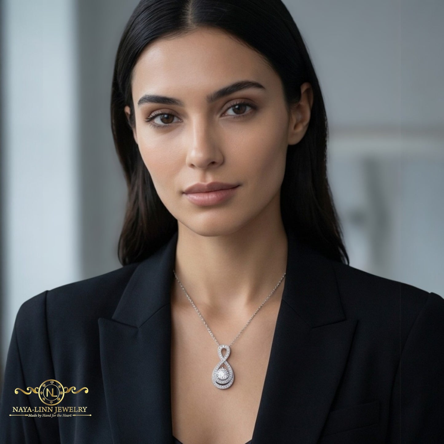 Gianni Moissanite Necklace | Infinity Pendant | Rhodium Over 925 Sterling Silver | 5MM With GRA Certificate