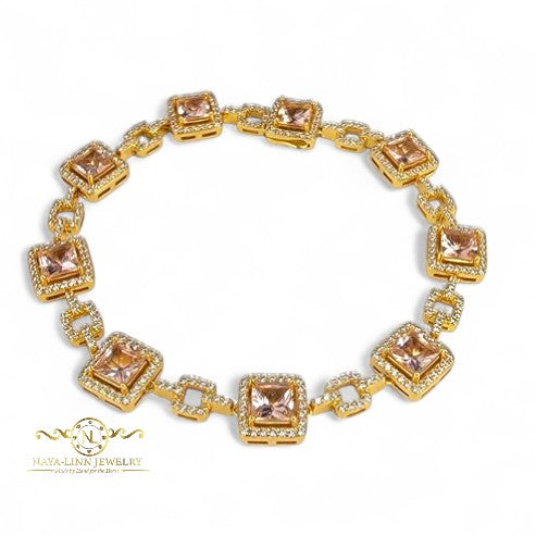 Princess Bracelet | 18K Gold Vermeil Over 925 Sterling Silver | Cubic Zirconia | 6MM | Fine Jewelry | Diamond Simulants | Modern Jewelry