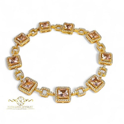 Princess Bracelet | 18K Gold Vermeil Over 925 Sterling Silver | Cubic Zirconia | 6MM | Fine Jewelry | Diamond Simulants | Modern Jewelry