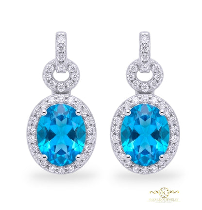Betchie Earrings | Rhodium Over 925 Sterling Silver | Cubic Zirconia | Everyday Earrings