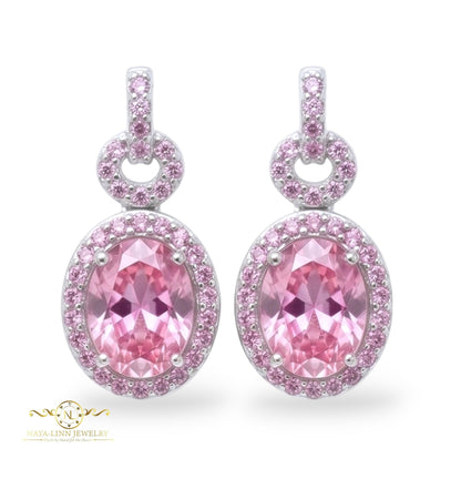 Betchie Earrings | Rhodium Over 925 Sterling Silver | Cubic Zirconia | Everyday Earrings