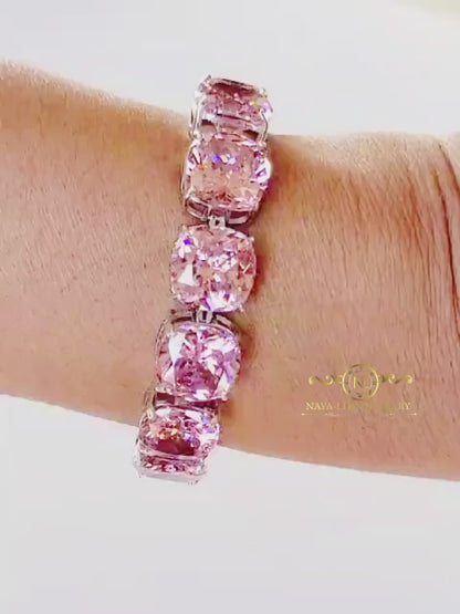 Athena Bracelet Cushion Cut Diamond Simulant CZ | 925 Sterling Silver | Elegant Jewelry For Every Occasion By Naya-Linn Jewelry