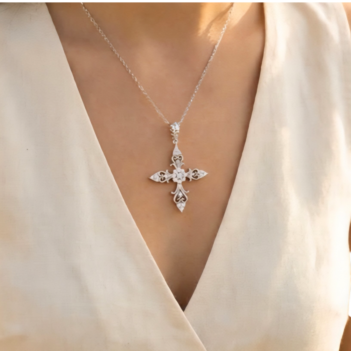 Genesis Necklace | Mixed Cuts Rhodium Over 925 Sterling Silver By Naya-Linn Jewelry