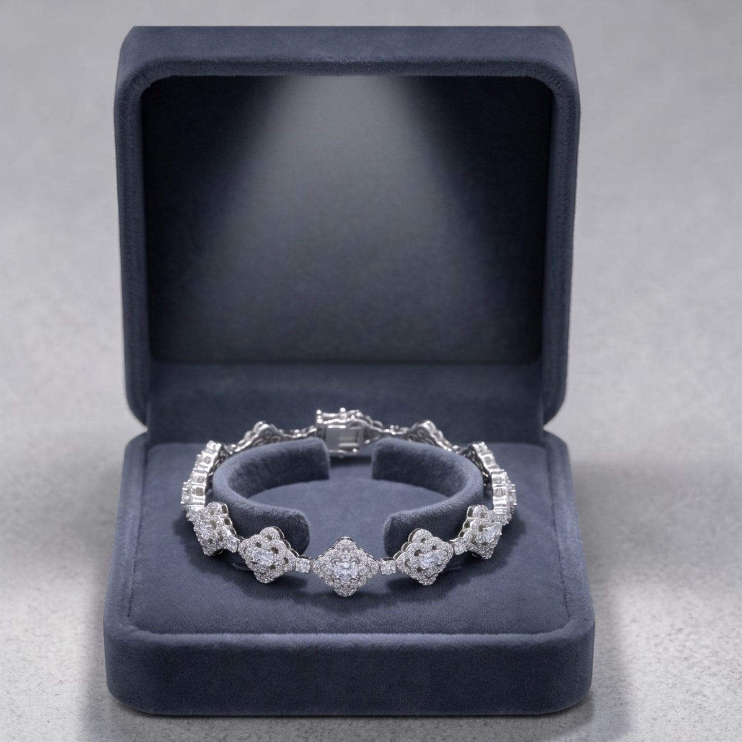 Madison Bracelet | Oval Shaped Diamond Simulant | Rhodium Over 925 Sterling Silver By Naya-Linn Jewelry