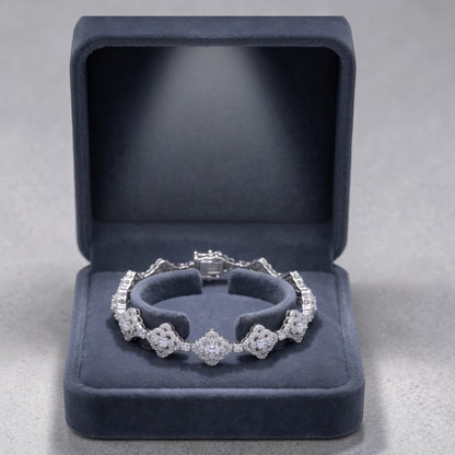 Madison Bracelet | Oval Shaped Diamond Simulant | Rhodium Over 925 Sterling Silver By Naya-Linn Jewelry