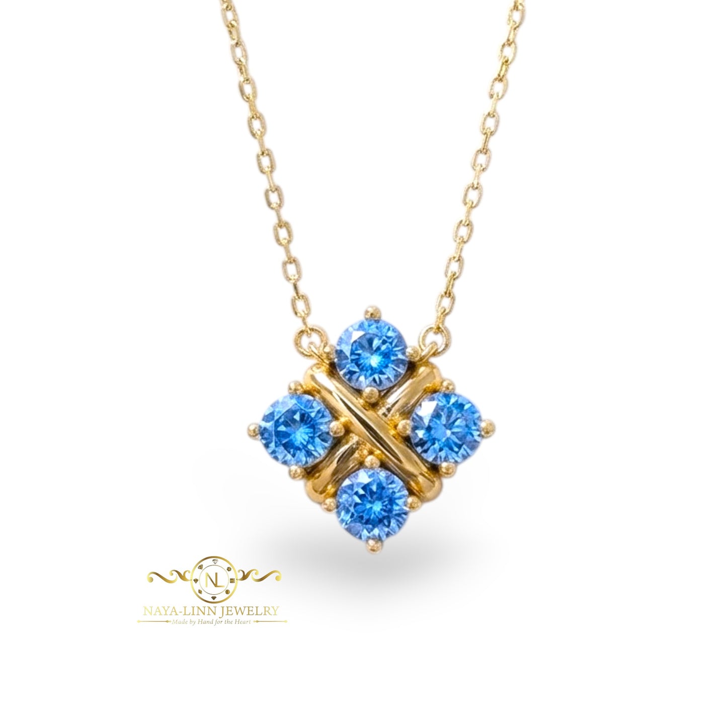 Lydia Necklace | Diamond Simulants | 18K Gold Vermeil Over 925 Sterling Silver By Naya-Linn Jewelry