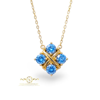 Lydia Necklace | Diamond Simulants | 18K Gold Vermeil Over 925 Sterling Silver By Naya-Linn Jewelry